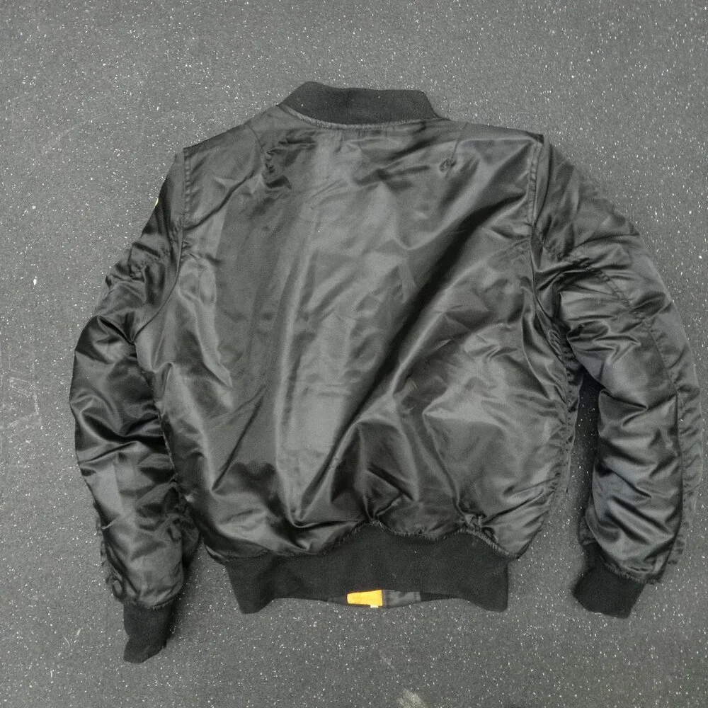 Bravo Series by Burk's Bay NRA Bomber Jacket Men's Medium Black Satin